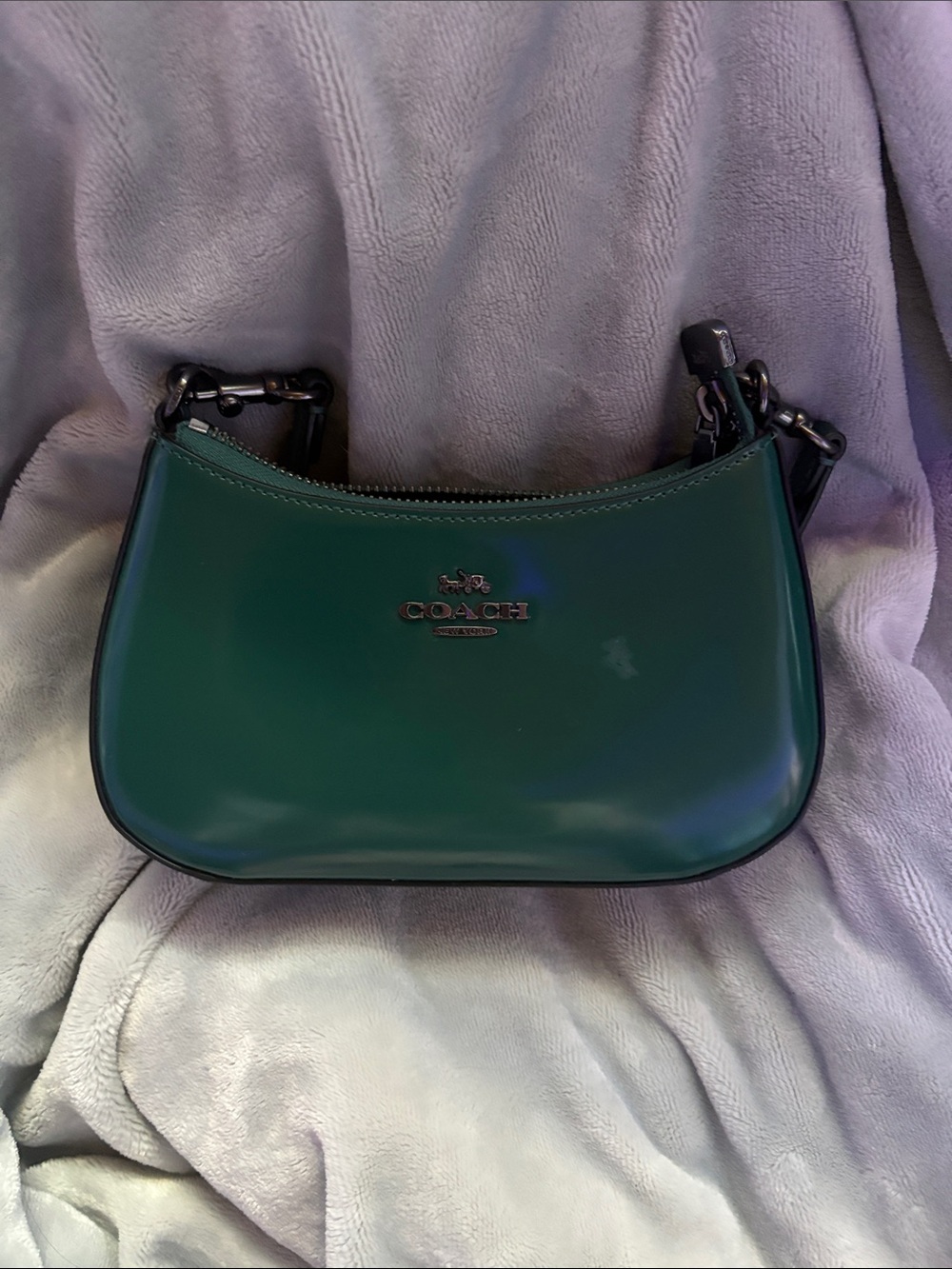 Coach Emerald Patent Leather Mini Shoulder Bag (only used once)